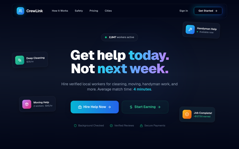 CrewLink hiring marketplace preview